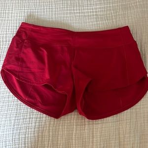 Red lululemon shorts